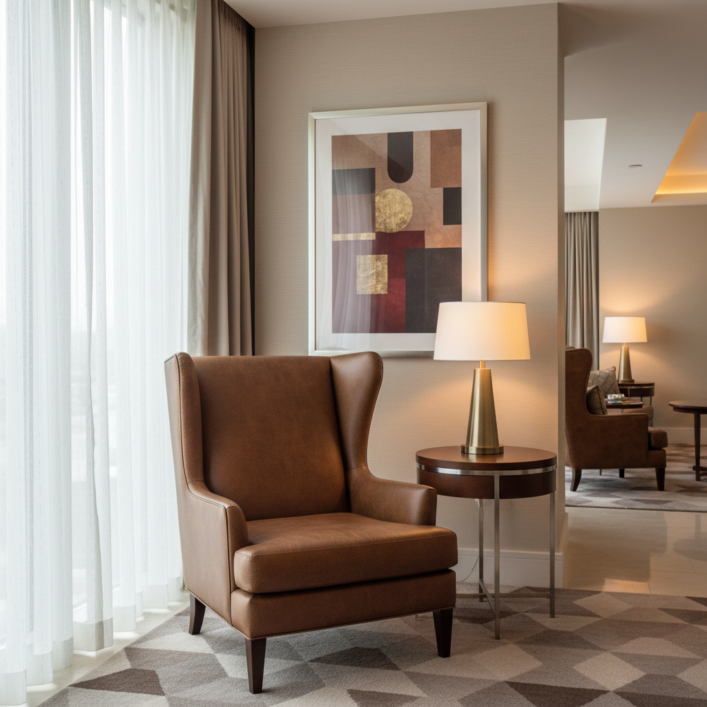 Smooth Pebble Grain Rich Umber Upholstered Chair | Architectural Fabrics