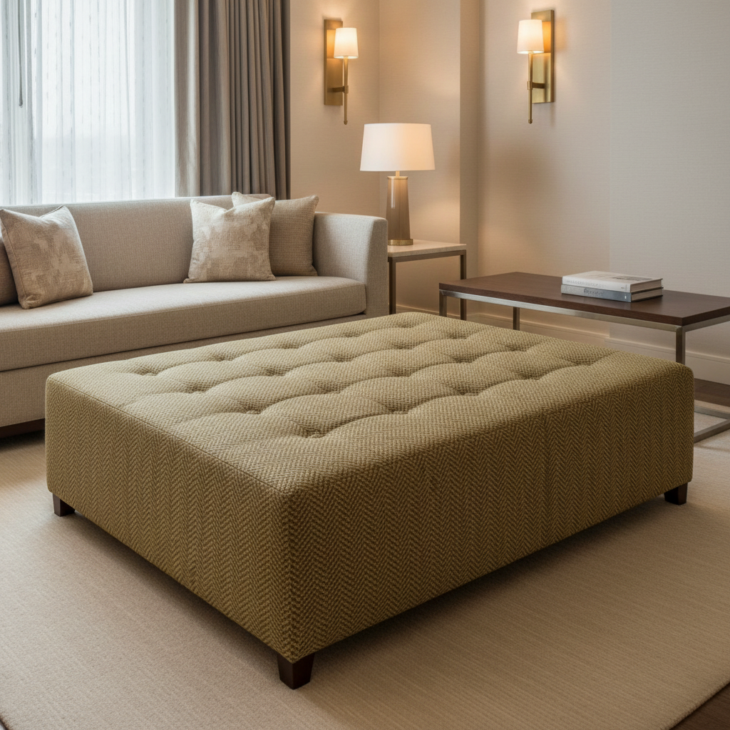 Archer - Archer Performance Vinyl Upholstered Ottoman | Architectural Fabrics