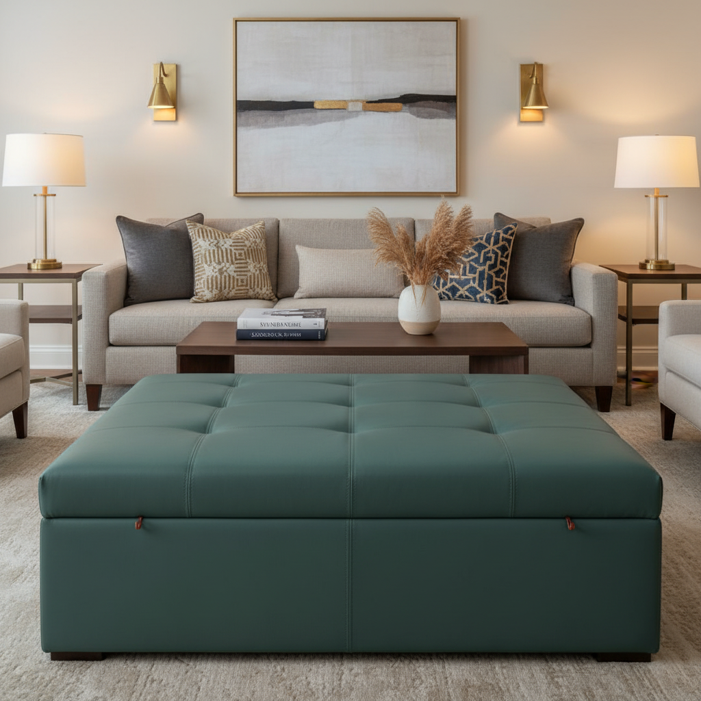 Red Hook - Jungle Upholstered Ottoman | Architectural Fabrics