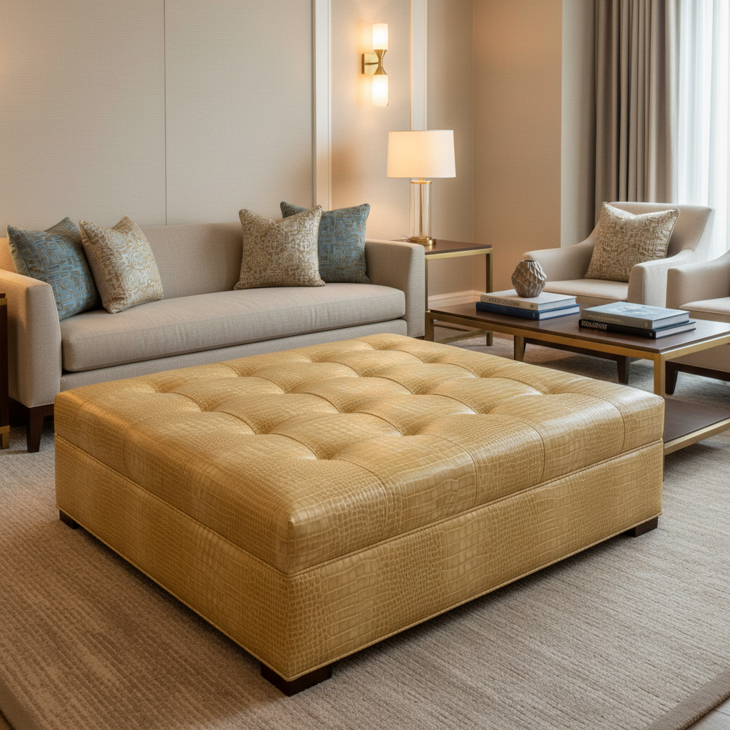 Aquatic - Aquatic Performance Polyurethane Upholstered Ottoman | Architectural Fabrics