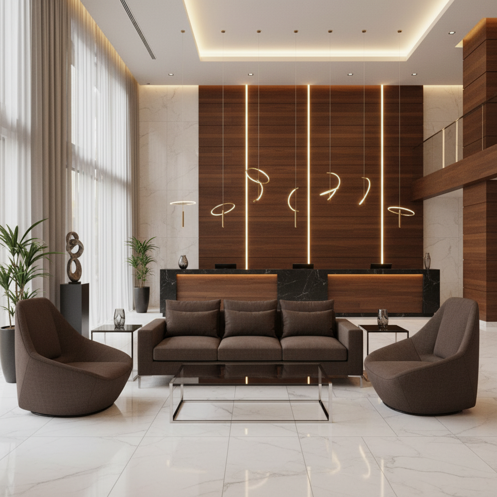 Triangle Reef - Chocolate Upholstered Sofa | Architectural Fabrics