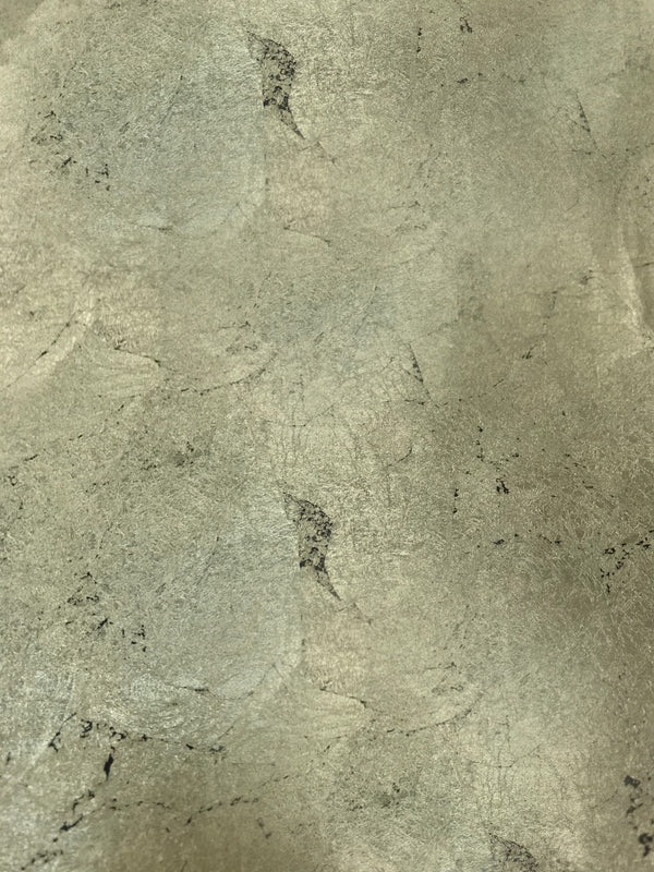 Captiva-Stone Metal Leaf Wallcovering | Phillipe Romano
