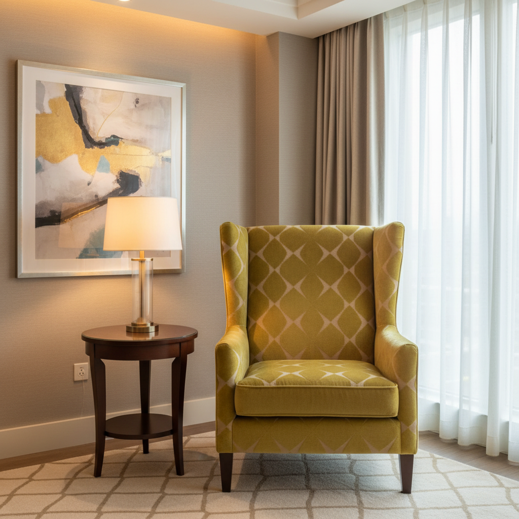 Geometric Velvet Diamonds Golden Pistachio Upholstered Chair | Architectural Fabrics