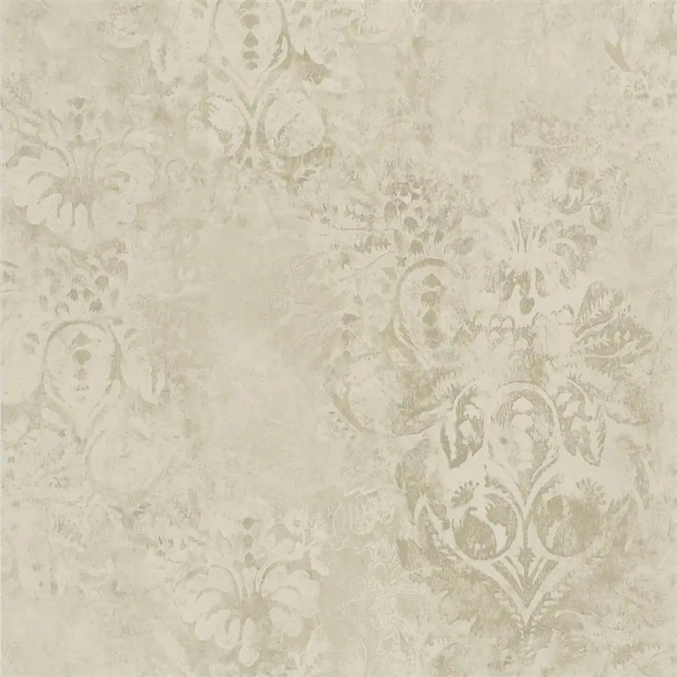Gessetto Damask Linen Wallpaper | Designers Guild Europe