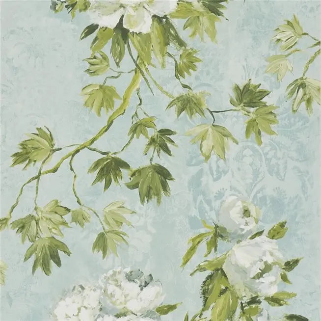 Floreale Peony  Celadon Wallpaper | Designers Guild Europe