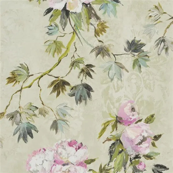Floreale Peony  Natural Wallpaper | Designers Guild Europe