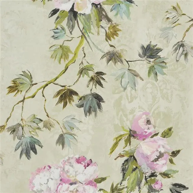 Floreale Peony  Natural Wallpaper | Designers Guild Europe