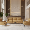 Smooth Pebble Grain Goldenrod Tan Upholstered Sofa | Architectural Fabrics
