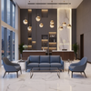 Algiers - Slate Blue Performance Vinyl Upholstered Sofa | Architectural Fabrics
