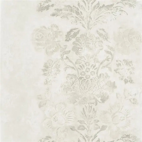 Damasco Damask Stripe Pearl Wallpaper | Designers Guild Europe