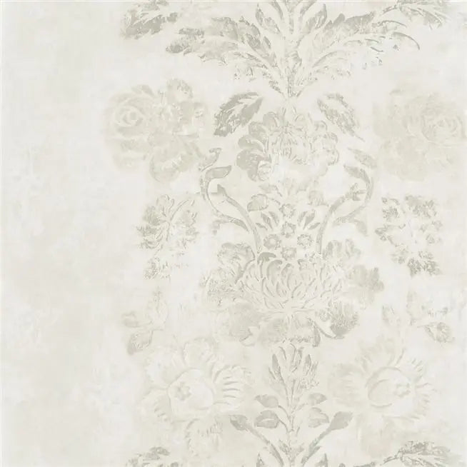 Damasco Damask Stripe Pearl Wallpaper | Designers Guild Europe