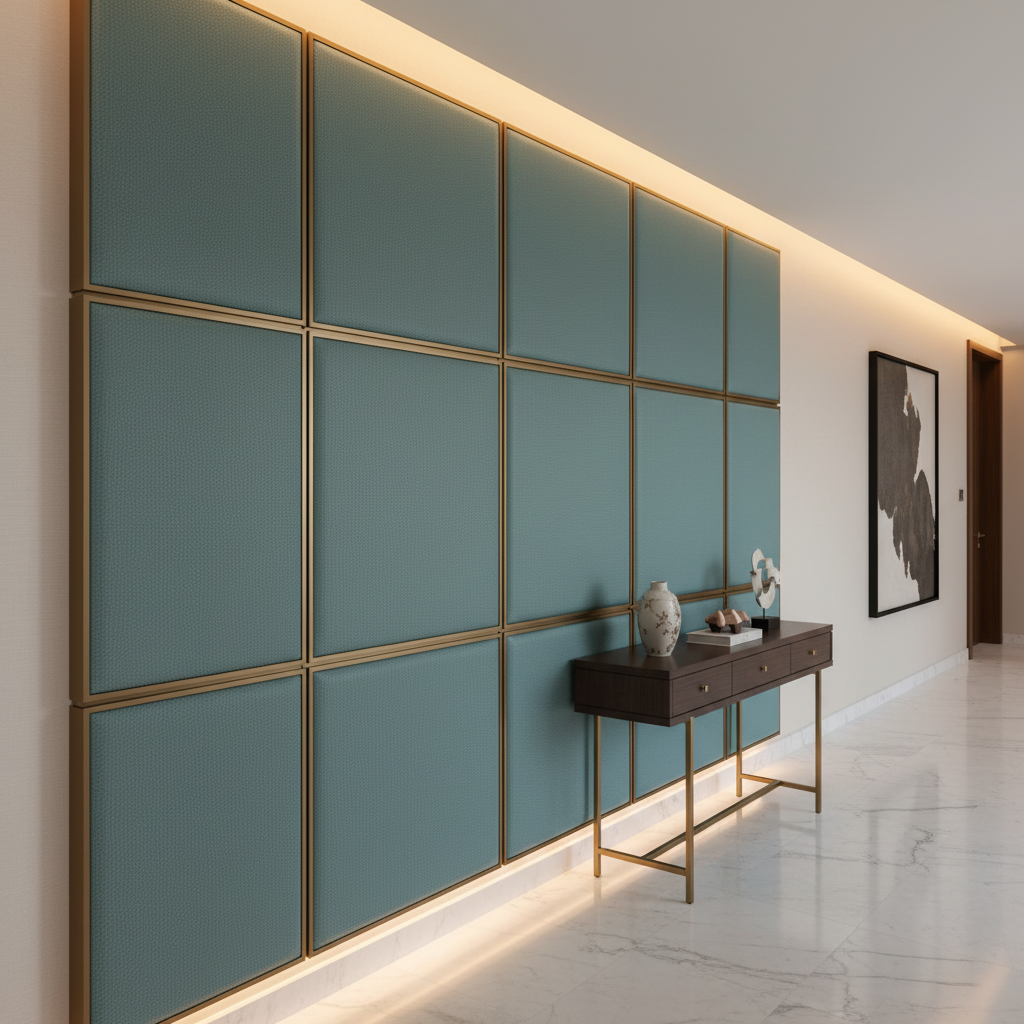 Aire Pebbled - Sea Glass Breathable Polyurethane Upholstered Wall Panel | Architectural Fabrics