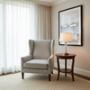 Woven Chevron Texture Coastal Gray Upholstered Chair | Architectural Fabrics