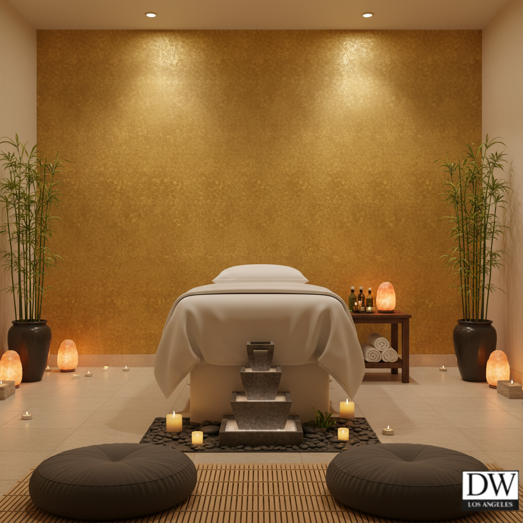 Moroccan Gold Wash | Hollywood Wallcoverings - Healthcare Waiting Room commercial room setting