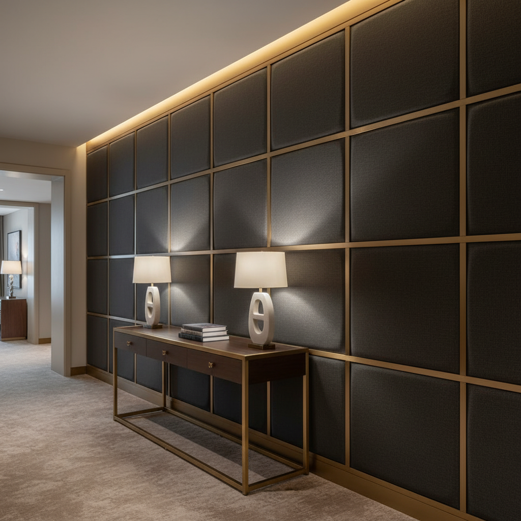 Snake Cay - Ebony Upholstered Wall Panel | Architectural Fabrics