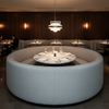 Fine Woven Texture Silver Grey Upholstered Banquette | Architectural Fabrics