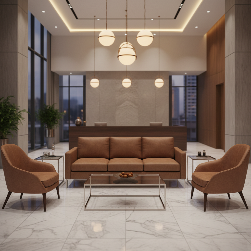 Alamo - Saddle Performance Vinyl Upholstered Sofa | Architectural Fabrics