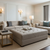 Soper Hole - Silver Frost Upholstered Ottoman | Architectural Fabrics