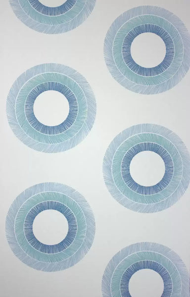 Parure Metallic Circles Blue Wallpaper | Osborne & Little Europe