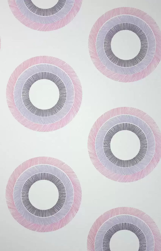Parure Metallic Circles Pink Wallpaper | Osborne & Little Europe