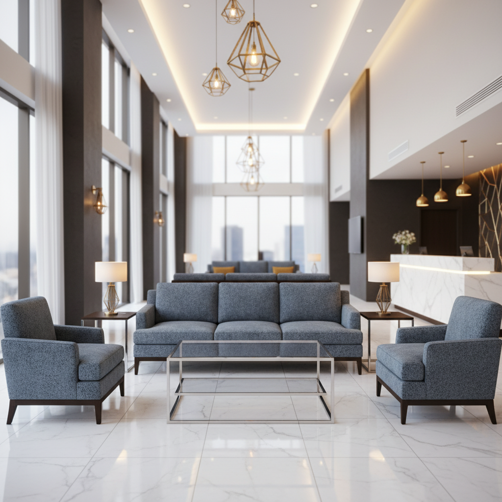 Aragon - Deepwater Performance Vinyl Upholstered Sofa | Architectural Fabrics