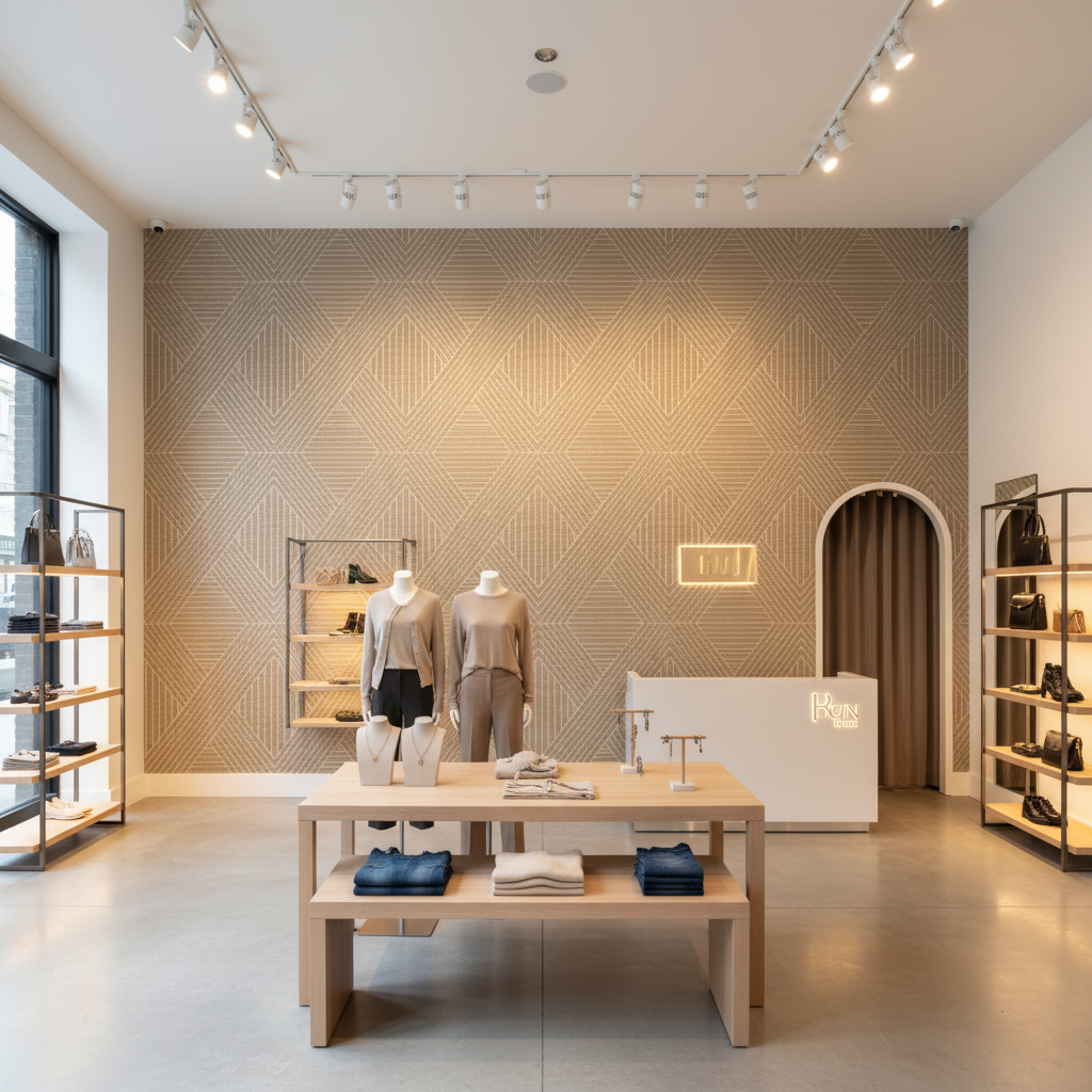 Maidstone Type II Vinyl | Hollywood Wallcoverings - Retail Showroom commercial room setting