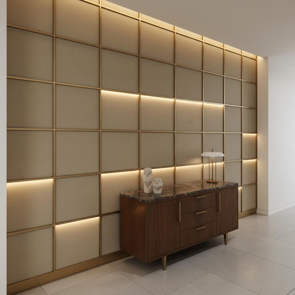 Linen Island - Moonlit Upholstered Wall Panel | Architectural Fabrics