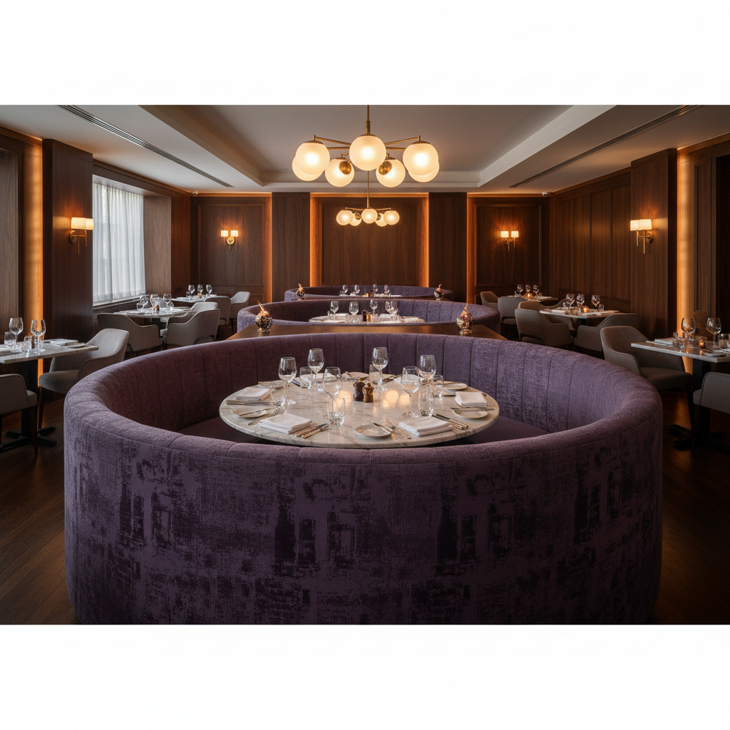 Turf Bay - Violet Upholstered Banquette | Architectural Fabrics