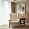 Algiers - Ivory Parchment Performance Vinyl Upholstered Chair | Architectural Fabrics