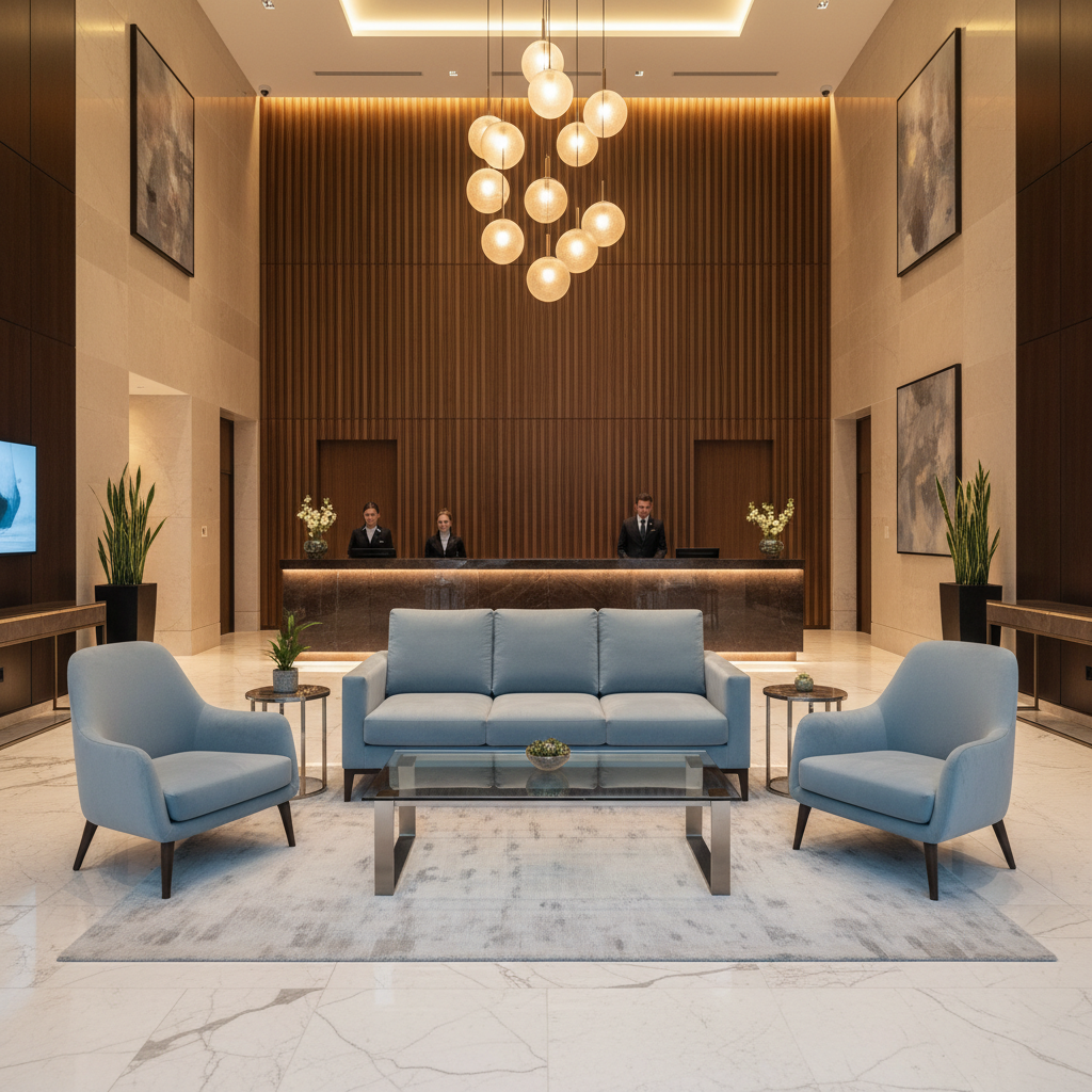 Ultrasuede Ice Blue Grey-Blue Upholstered Sofa | Ultrasuede Upholstery