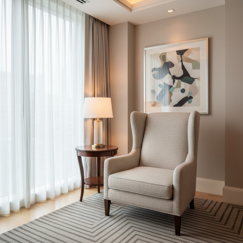 Tropical Trellis - Oyster Upholstered Chair | Architectural Fabrics