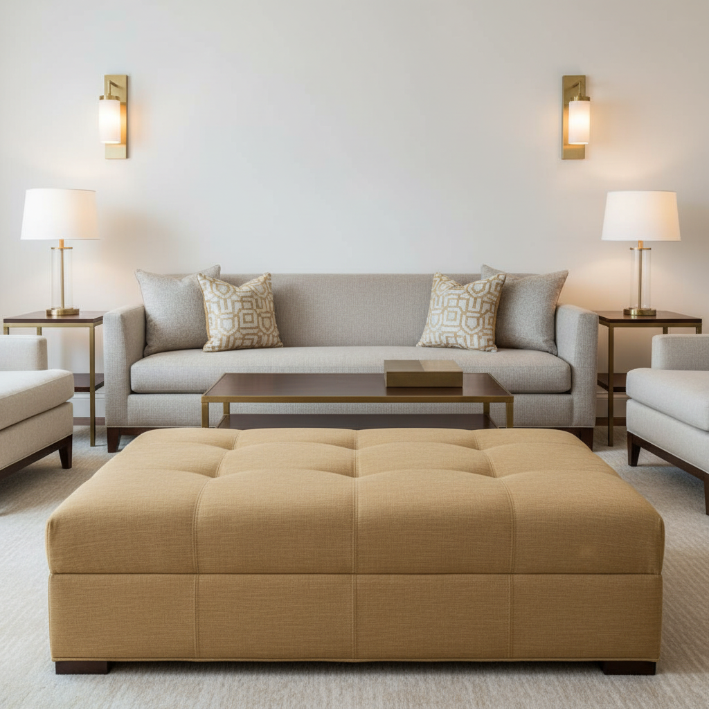 Soper Hole - Kilimanjaro Upholstered Ottoman | Architectural Fabrics