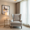 Woven Linen Texture Soft Silver Upholstered Chair | Architectural Fabrics