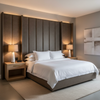 Smooth Pebble Grain Dark Taupe Upholstered Headboard | Architectural Fabrics