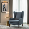 Woven Canvas Texture Denim Blue Upholstered Chair | Architectural Fabrics