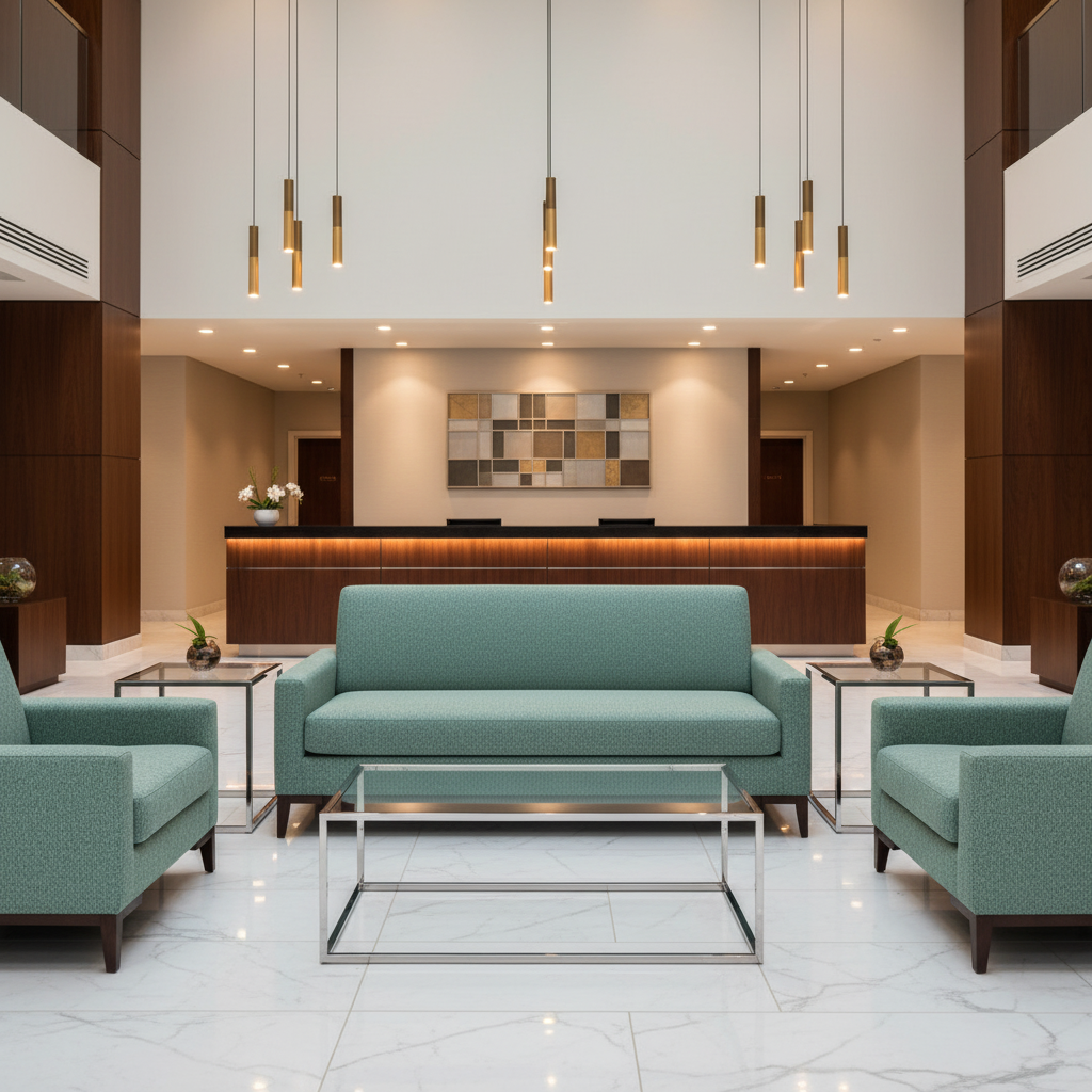 Fine Pebble Grain Seafoam Green Upholstered Sofa | Architectural Fabrics