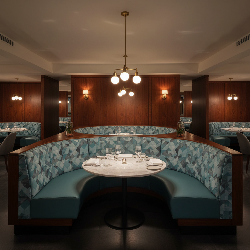 Trellis Bay - Delta Upholstered Banquette | Architectural Fabrics