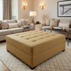 Linen Island - Prosecco Upholstered Ottoman | Architectural Fabrics