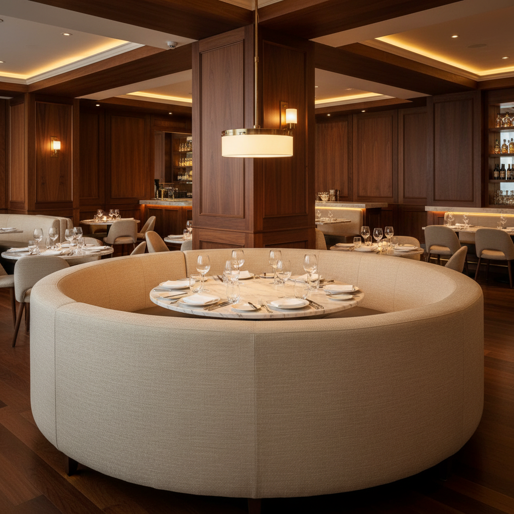 Savannah Bay - Parchment Upholstered Banquette | Architectural Fabrics