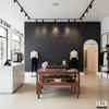 Moroccan Midnight Basketweave | Hollywood Wallcoverings - Retail Showroom commercial room setting