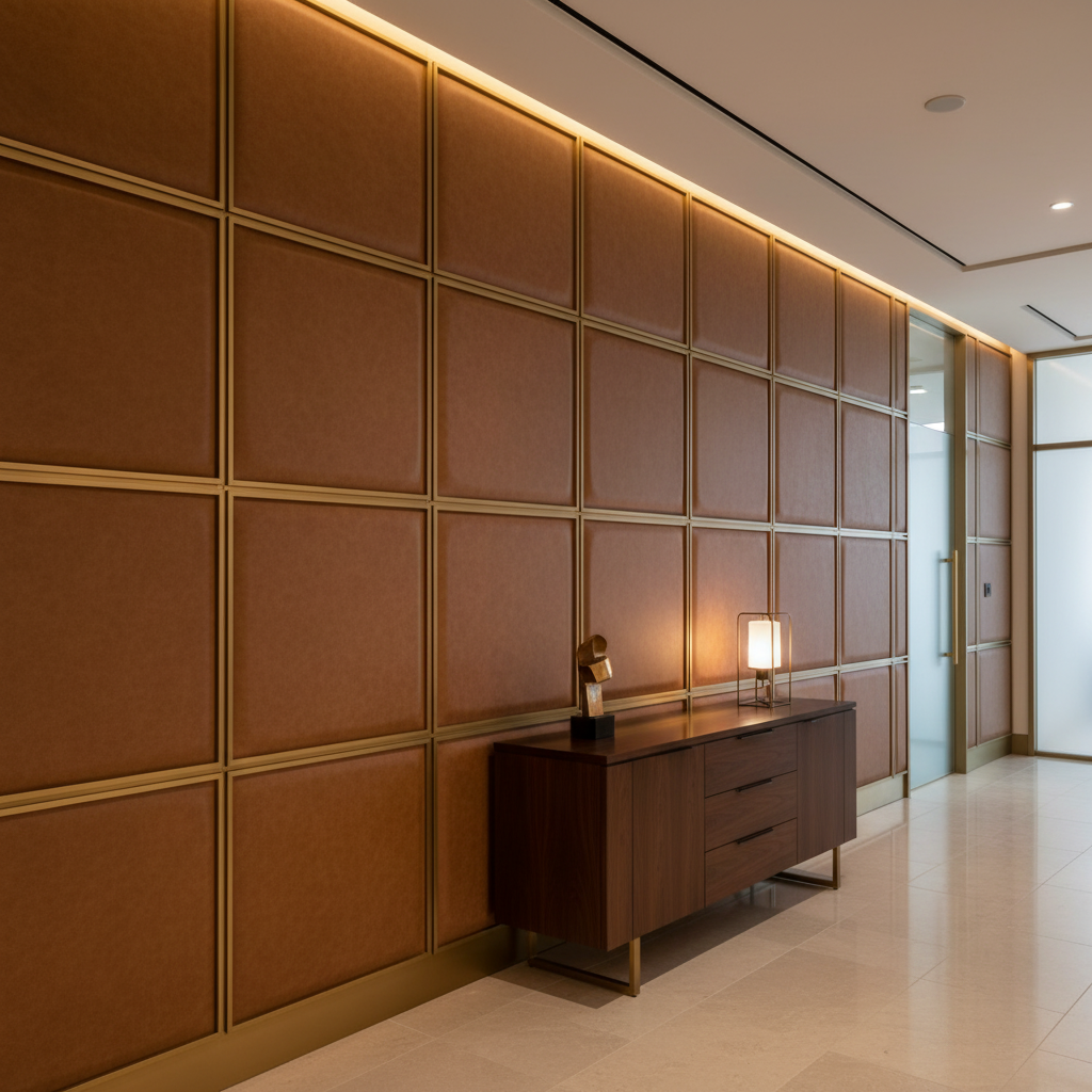 Fine Pebble Grain Cocoa Bean Upholstered Wall Panel | Architectural Fabrics