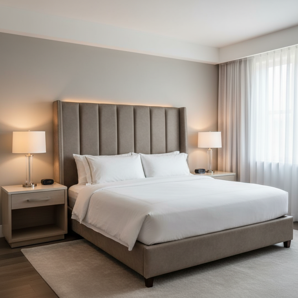 Runaway Bay - Fudge Upholstered Headboard | Architectural Fabrics