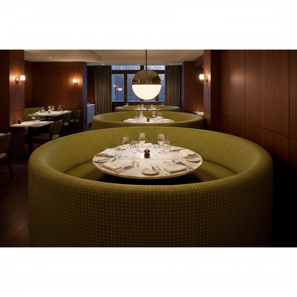 Analog - Olive Grove Etched Polyurethane Upholstered Banquette | Architectural Fabrics