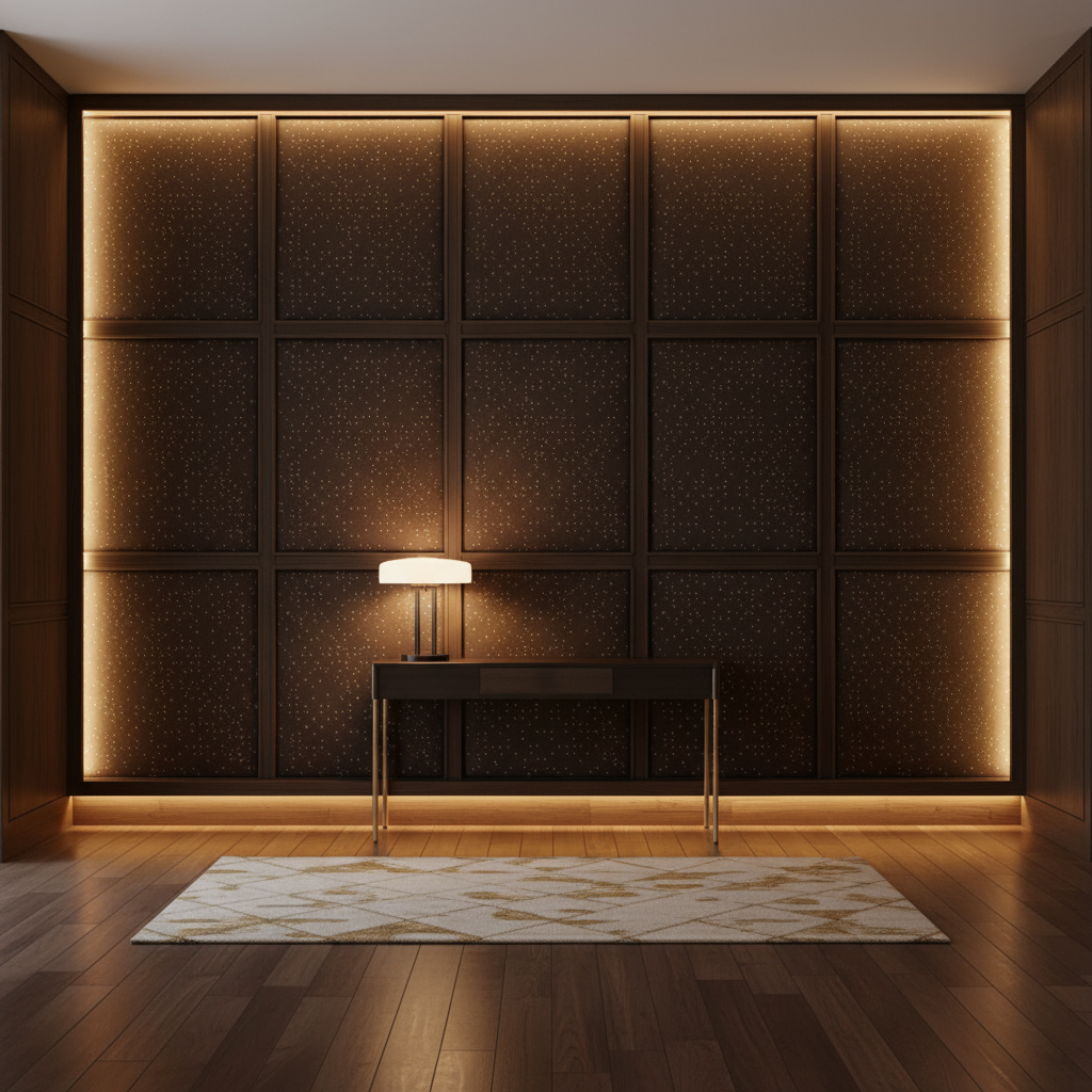 Analog - Cocoa Nib Etched Polyurethane Upholstered Wall Panel | Architectural Fabrics