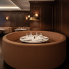 Aire Pebbled - Cocoa Bean Breathable Polyurethane Upholstered Banquette | Architectural Fabrics
