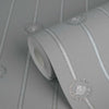 I Love Baroque Medusa Stripe Grey Silver Versace Home Wallcovering
