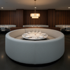 Smooth Pebble Grain Cool Gray Upholstered Banquette | Architectural Fabrics