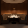 Subtle Linen Weave Dark Chocolate Upholstered Banquette | Architectural Fabrics