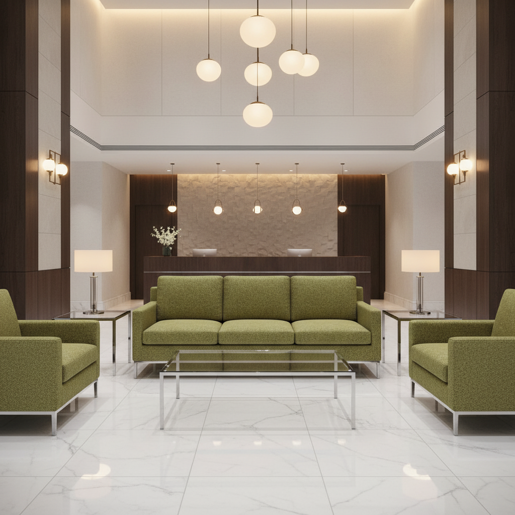 Aragon - Verdant Moss Performance Vinyl Upholstered Sofa | Architectural Fabrics