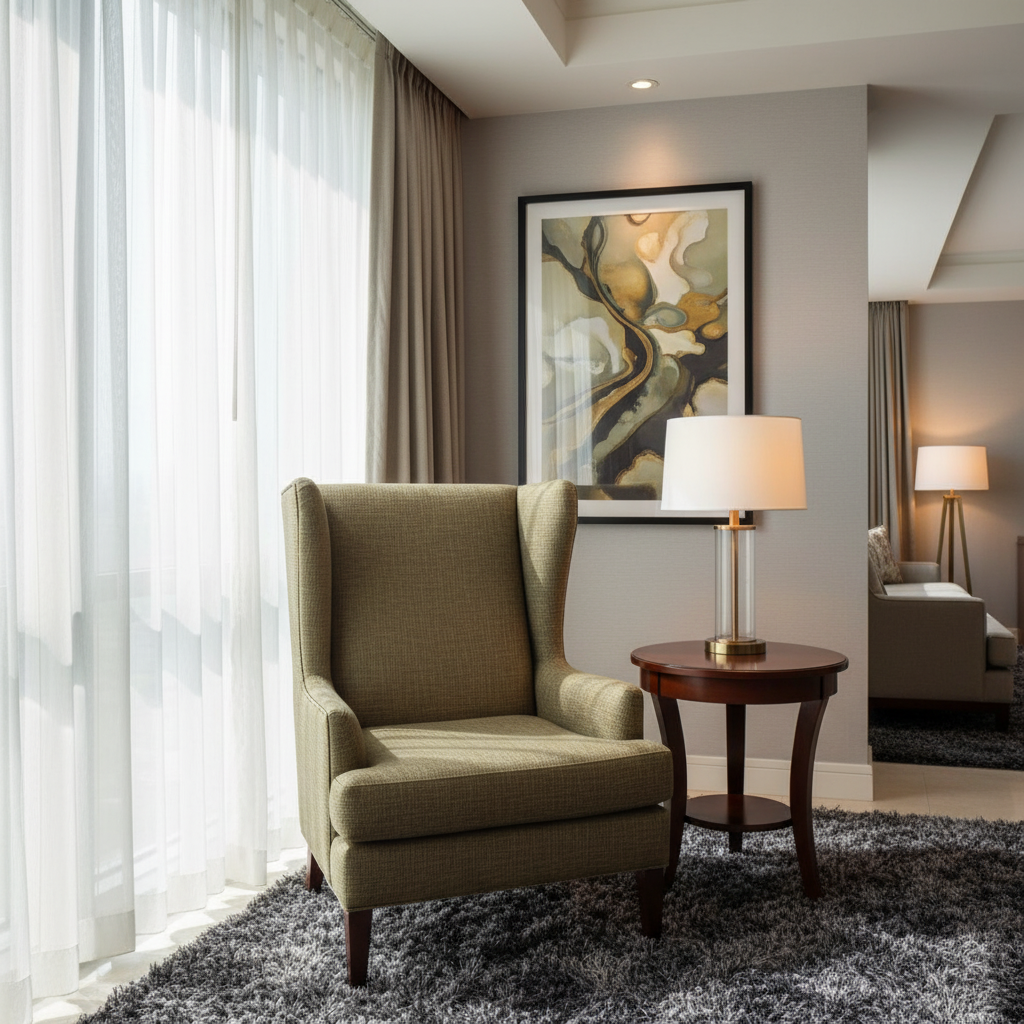 Woven Linen Texture Olive Bronze Upholstered Chair | Architectural Fabrics